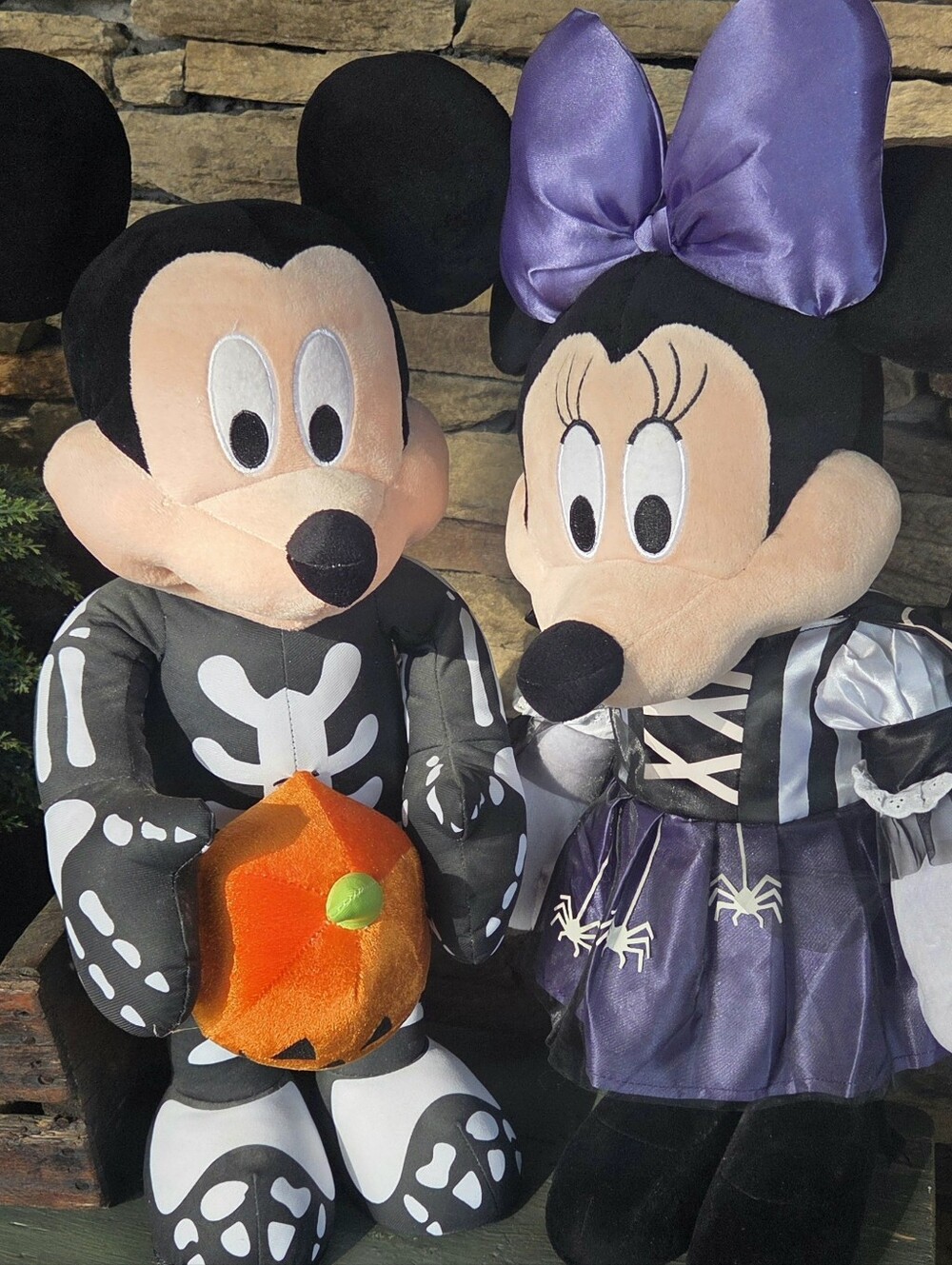 Disney Black & Purple Mickey and Minnie Halloween Plush Set